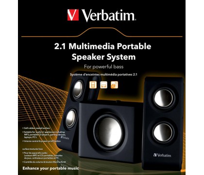 VERBATIM 2.1 BLACK SPEAKER SYSTEM 49092